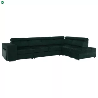 Ülőgarnitúra, smaragdzöld, jobbos, MALAGA BIG