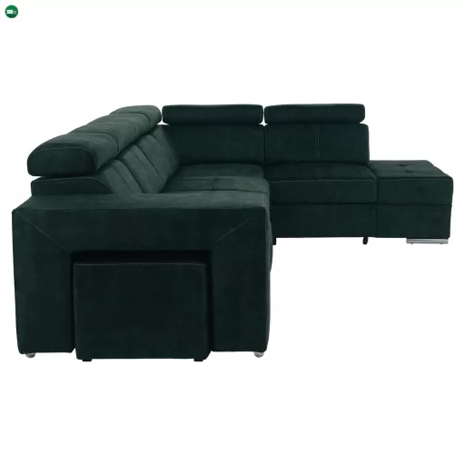 Ülőgarnitúra, smaragdzöld, jobbos, MALAGA BIG