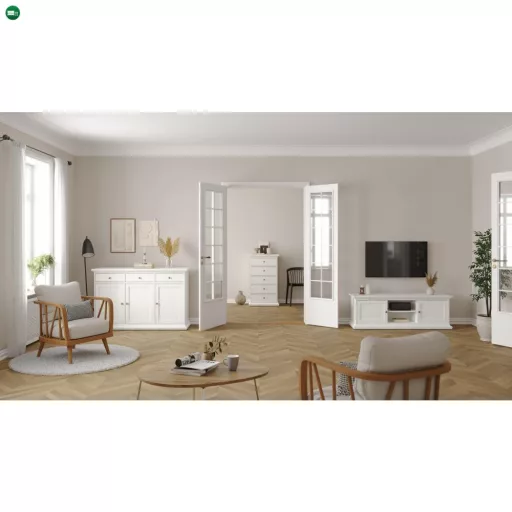 TV-asztal, fehér, PARIS 77810