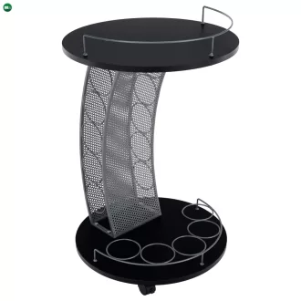 Tálalóasztal, fekete/ezüst, ALADAR NEW