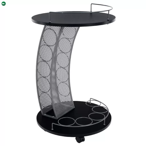 Tálalóasztal, fekete/ezüst, ALADAR NEW