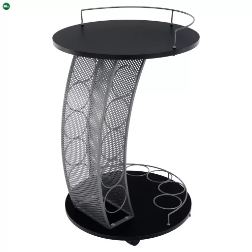 Tálalóasztal, fekete/ezüst, ALADAR NEW