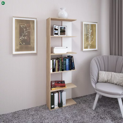 Polcállvány, sonoma tölgy/fehér, AGATIO