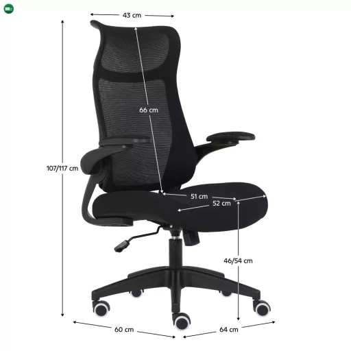 Irodai szék, fekete, SETON