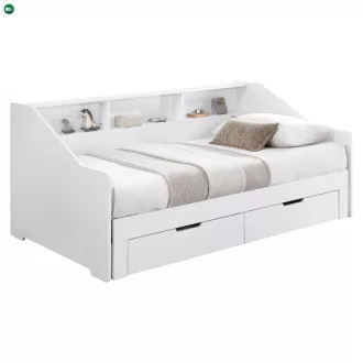 Kihúzható ágy, fehér, MONETA
