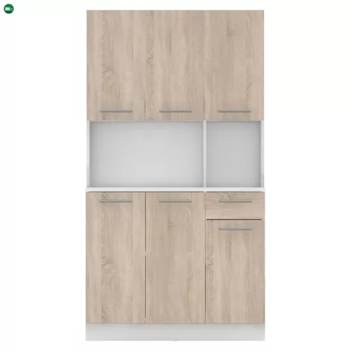 Hatajtós szekrény, fehér/sonoma tölgy, PELION NEW