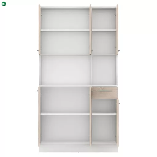 Hatajtós szekrény, fehér/sonoma tölgy, PELION NEW