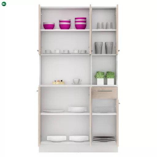 Hatajtós szekrény, fehér/sonoma tölgy, PELION NEW