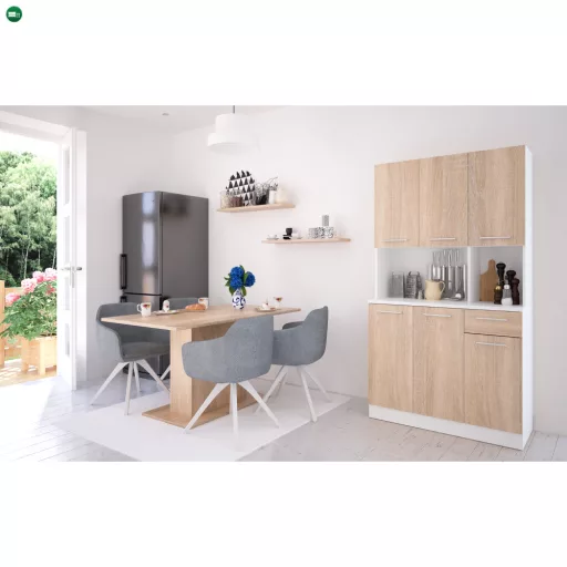 Hatajtós szekrény, fehér/sonoma tölgy, PELION NEW