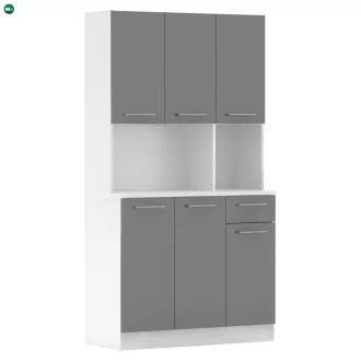 Hatajtós szekrény, fehér/grafit, PELION NEW