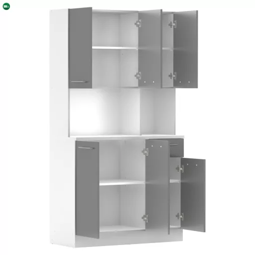 Hatajtós szekrény, fehér/grafit, PELION NEW