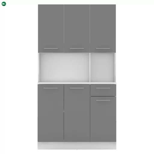 Hatajtós szekrény, fehér/grafit, PELION NEW