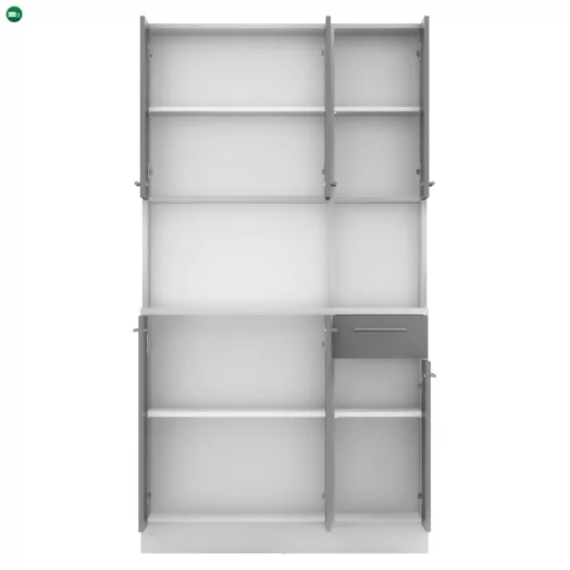 Hatajtós szekrény, fehér/grafit, PELION NEW