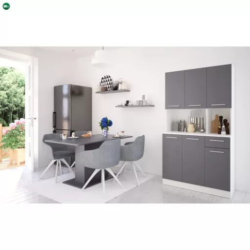 Hatajtós szekrény, fehér/grafit, PELION NEW