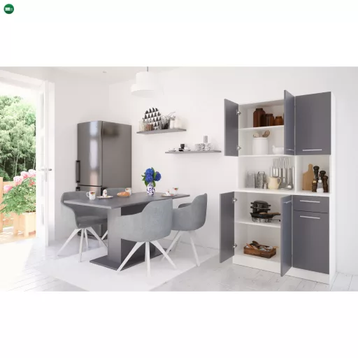 Hatajtós szekrény, fehér/grafit, PELION NEW