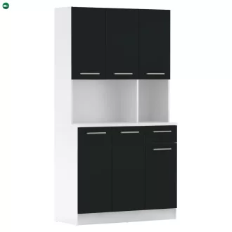 Hatajtós szekrény, fehér/fekete, PELION NEW