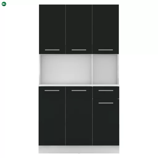 Hatajtós szekrény, fehér/fekete, PELION NEW