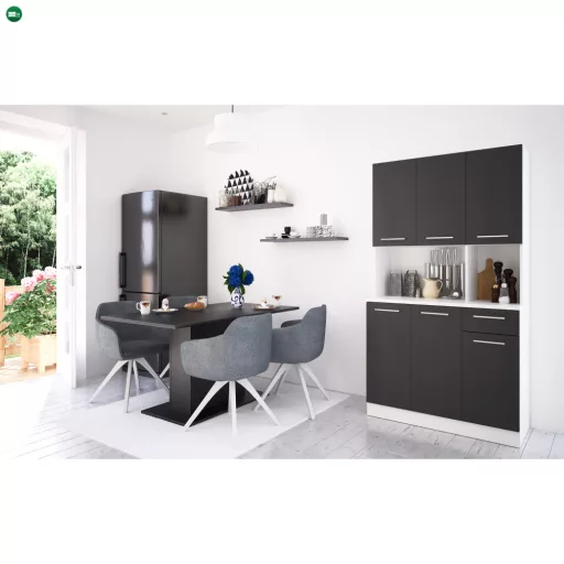 Hatajtós szekrény, fehér/fekete, PELION NEW