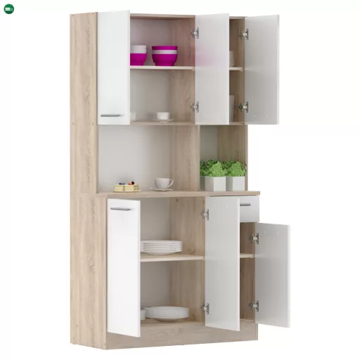 Hatajtós szekrény, sonoma tölgy/fehér, PELION NEW