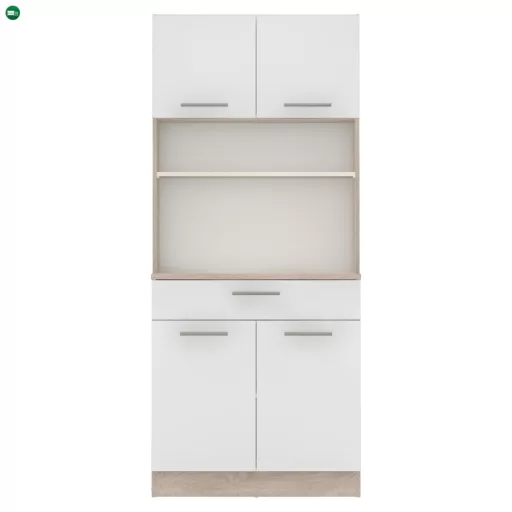 Négyajtós szekrény, sonoma tölgy/fehér, DOMIS NEW