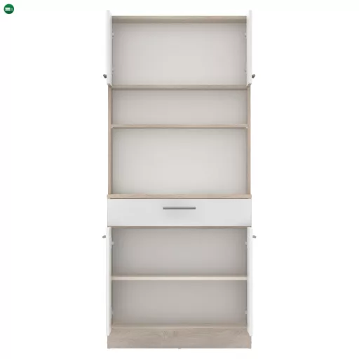 Négyajtós szekrény, sonoma tölgy/fehér, DOMIS NEW