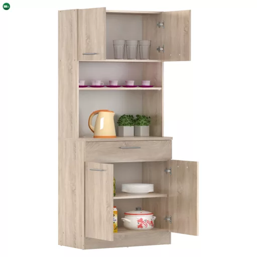 Négyajtós szekrény, sonoma tölgy, DOMIS NEW