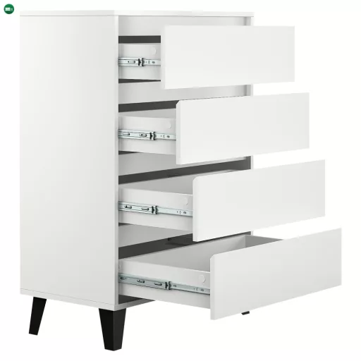 Komód, fehér, BOGAN NEW 4S70