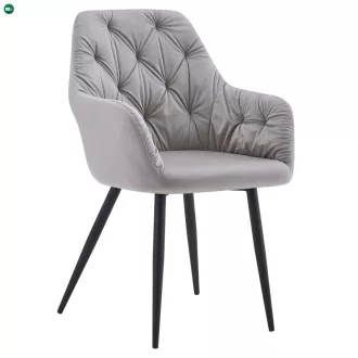 Design fotel, szürke Velvet szövet, VERIO NEW