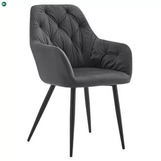 Design fotel, sötétszürke Velvet szövet, VERIO NEW