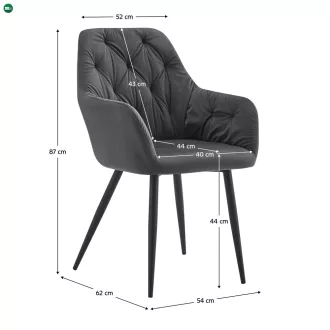 Design fotel, sötétszürke Velvet szövet, VERIO NEW