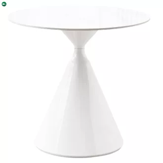   Étkezőasztal, világos márvány/fehér, átmérő 80 cm, VALER