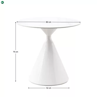  Étkezőasztal, világos márvány/fehér, átmérő 80 cm, VALER