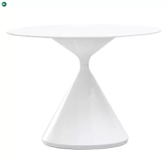   Étkezőasztal, világos márvány/fehér, átmérő 100 cm, VALER TYP 2