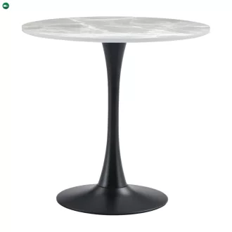   Étkezőasztal, szürke márvány/fekete, átmérő 90 cm, LORIAN TYP 1