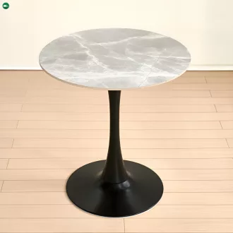   Étkezőasztal, szürke márvány/fekete, átmérő 90 cm, LORIAN TYP 1