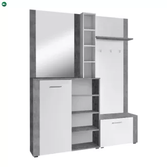 Előszobai készlet, fehér/ beton, FANDU