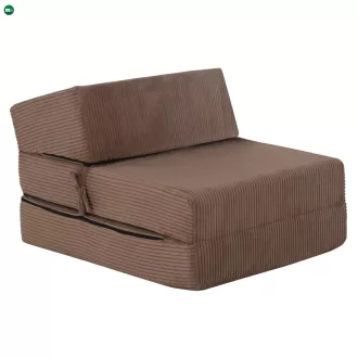   Összecsukható matrac/fotel, 2 az 1-ben, világosbarna, MALEN