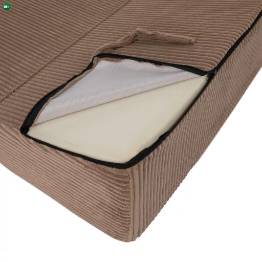 Összecsukható matrac/fotel, 2 az 1-ben, világosbarna, MALEN