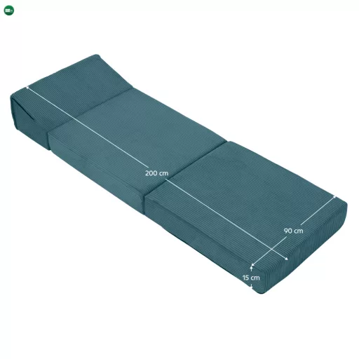 Összecsukható matrac/fotel, 2 az 1-ben, petróleum, MALEN