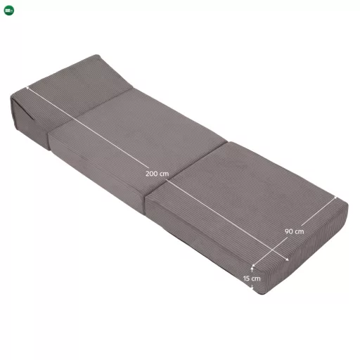 Összecsukható matrac/fotel, 2 az 1-ben, szürke, MALEN