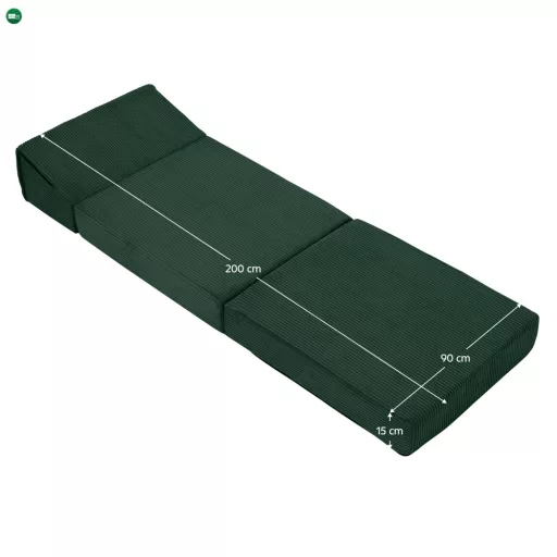 Összecsukható matrac/fotel, 2 az 1-ben, zöld, MALEN