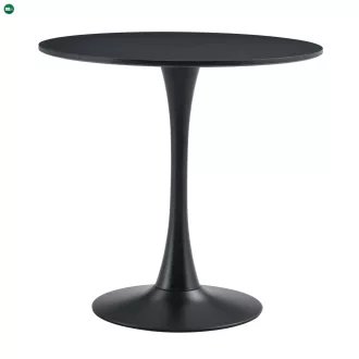 Étkezőasztal, fekete, átmérő 80 cm, REVENTON NEW