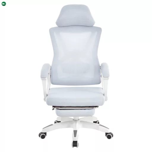 Irodai szék, világosszürke/fehér, teherbírás 150 kg, MALVIN