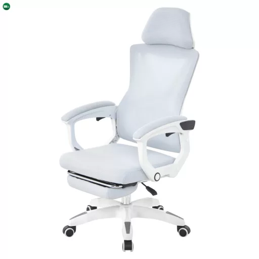 Irodai szék, világosszürke/fehér, teherbírás 150 kg, MALVIN