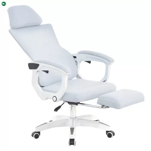 Irodai szék, világosszürke/fehér, teherbírás 150 kg, MALVIN