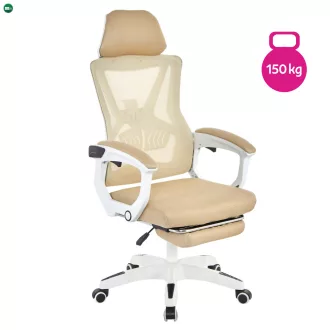 Irodai szék, bézs/fehér, teherbírás 150 kg, MALVIN