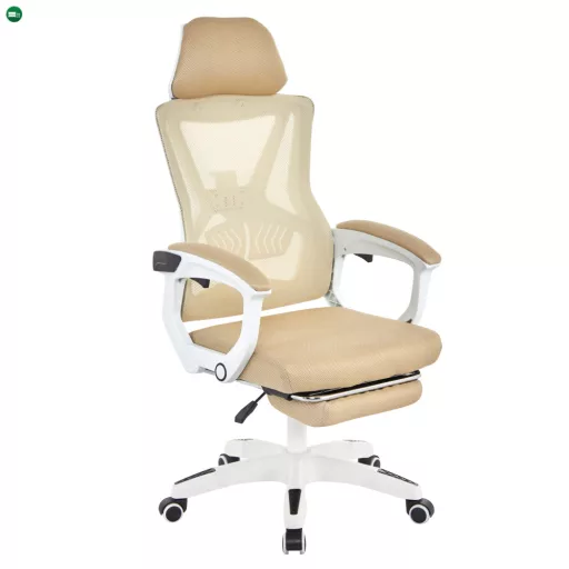 Irodai szék, bézs/fehér, teherbírás 150 kg, MALVIN