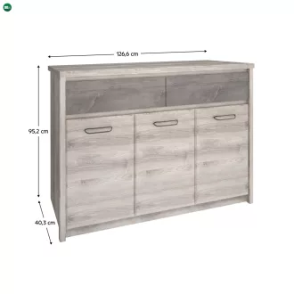 Komód 3D2S, nairobi gesztenye/onix, JESI NEW