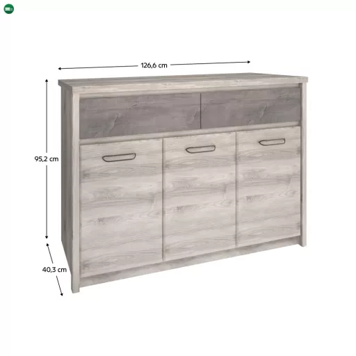 Komód 3D2S, nairobi gesztenye/onix, JESI NEW