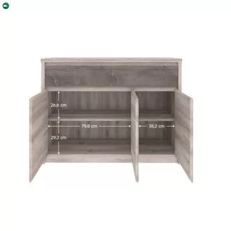 Komód 3D2S, nairobi gesztenye/onix, JESI NEW